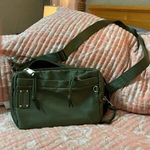 Olive Green Messenger Bag with Adjustable Strap